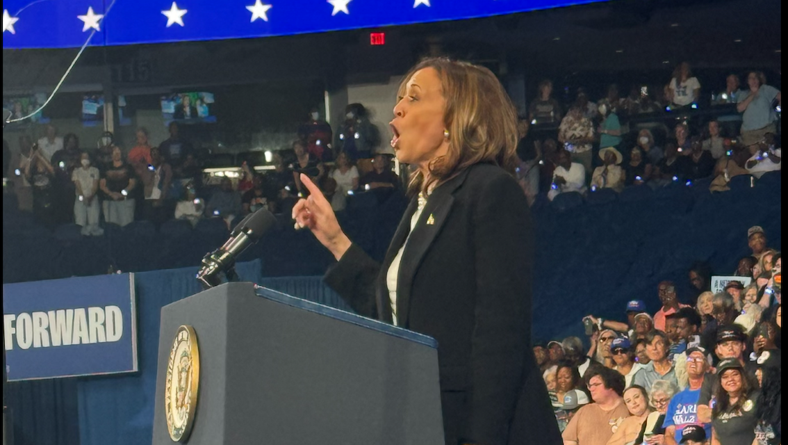 Kamala Harris Delights Dems At The Coliseum